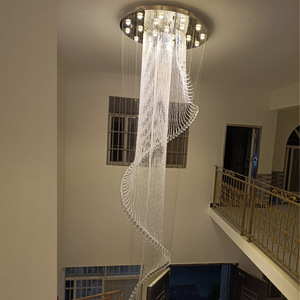 Lámpara de Araña Giratoria <span class=keywords><strong>Asahi</strong></span> de Acero Inoxidable y Cristal, Diseño Moderno para Sala de Estar, Luz Cálida - Product Image 3