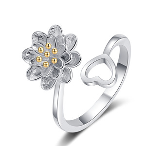 Anillo Original en Forma de Flor con Tamaño Ajustable y Apertura para un Ajuste Cómodo, Anillo de Moda para Mujer, Regalo Moderno, Joyería de Moda al por Mayor - Product Image 6