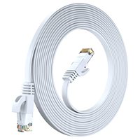 Cable Plano de Cobre con Conductor Sólido CAT6 UTP, Negro, Sin Blindaje, Ethernet de Alta Velocidad, LAN, 0.5m 30m 32AWG