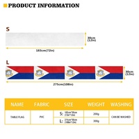 Taplak Meja Poliester Kustom Bendera Saint Martin, Taplak Meja Melindungi Permukaan Meja dari Kotoran untuk Makan Sehari-hari, Pesta