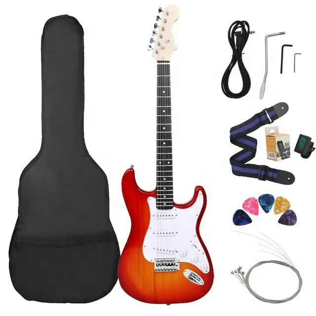 Ventes directes d'usine de haute qualité à bon prix Guitare électrique Lefty Portable 39 pouces Guitare électrique