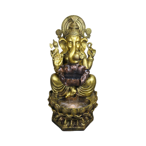 Cascade de table Feng Shui avec <span class=keywords><strong>Bouddha</strong></span> et Dieu Éléphant Hindou - Mini paysage en résine artisanal <span class=keywords><strong>pour</strong></span> la richesse et la sagesse - Product Image 1