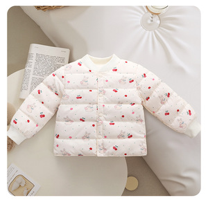 Autunno inverno <span class=keywords><strong>giacche</strong></span> per bambini Casual stampate spessite calde fodera in cotone piccolo cartone animato medio per ragazze Casual stampato - Product Image 4