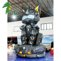 Ballon publicitaire gonflable personnalisé Hongyi 2026 en bâche PVC, avec logo LED et motif chat LED