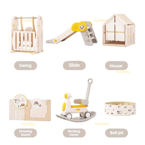 Parque infantil <span class=keywords><strong>de</strong></span> juguete con diseño <span class=keywords><strong>de</strong></span> dibujos animados, tipo cama con barandilla, <span class=keywords><strong>para</strong></span> el hogar y la habitación del bebé, con columpio, tobogán y colchoneta - Product Image 6