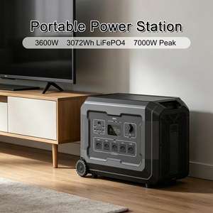 Station d'alimentation portable 3600W, batterie Lifepo4, générateur solaire MPPT, onduleur à onde sinusoïdale pure, banque d'alimentation pour la maison, le camping et les activités de plein air - Product Image 2
