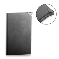 Dompet Kartu Kredit Pria Slim Berbahan Aluminium Alloy dengan Cetak Laser, Anti RFID, dan Kancing, untuk Aktivitas Luar Ruangan, Desain FangShui