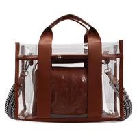 Sac fourre-tout transparent en PVC robuste personnalisé 2026 avec large sangle et poche intérieure pour femme – Idéal pour la vie quotidienne