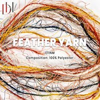 Fil à plumes 1/11NM 100% polyester, poils longs et duveteux, couleurs automnales mélangées pour le tricot de pulls et d'écharpes