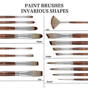 Pinceaux de <span class=keywords><strong>peinture</strong></span> aquarelle Panwenbo 3/4/5/6 pièces, logo personnalisé, qualité supérieure, forme plate, en éventail, pour <span class=keywords><strong>peinture</strong></span> <span class=keywords><strong>acrylique</strong></span> - Product Image 6