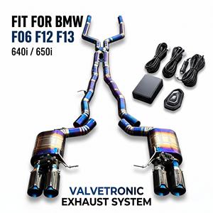 ท่อไอเสียแบบ Catback รุ่น Vortex Titanium Blue Valved สำหรับ BMW F06 F12 F13 640i 650i พร้อมท่อ X-Pipe แบบคู่ ปลายท่อคาร์บอน 4 หัว รุ่น U - Product Image 1
