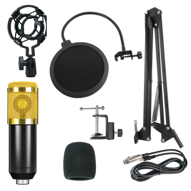 48V XLR Phantom Power Supply Bm800 Recording Microphone Sing Professional Studio Records Bm 800 Condenser Microphone Kit