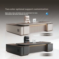 Ensemble bureau et chaise de direction moderne de luxe léger, bureau de direction élégant, mobilier de bureau en bois pour villas