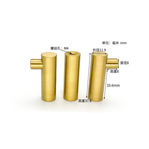 Brass Robe Hook 37.8mm Height M4 Screw Hole Wall Mounted <b>Industrial</b> <b>Style</b> <b>Wardrobe</b> Accessory - Product Image 1