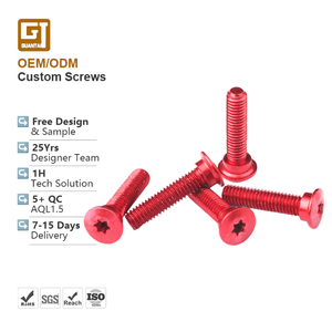 Vis à tête Torx en aluminium, sur mesure, non standard, M4 M5 M6 M8 T5 T7, en alliage de titane anodisé rouge, à tête ultra basse en forme de <span class=keywords><strong>fleur</strong></span> - Product Image 1