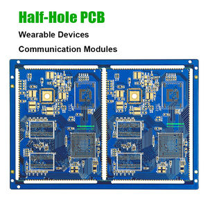 Fabricación de PCB de medio orificio chapado Placa de circuito impreso castellada personalizada Fabricación de PCB de agujero <span class=keywords><strong>Holf</strong></span> Chapado en borde con Gerber - Product Image 2