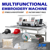 Machine à broder industrielle informatisée automatique à deux têtes haute vitesse 400*500mm pour casquettes et t-shirts plats