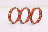 Wholesale Professional Steel Double Row Hand Tambourine Matte Red Frame Cowhide Drum Heads Birch Wood Chamber Lightweight