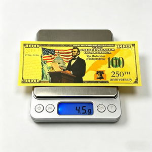 Billets de banque commémoratifs en plastique dorés du 250e anniversaire de Lincoln des États-Unis pour collection - Product Image 3