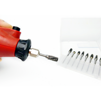 Ensemble de fraises en alliage dur 10 pièces avec un diamètre de poignée de 3.0mm, adapté aux forets de rectifieuse et aux têtes de meulage en acier au tungstène