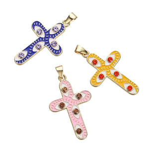 Oferta Especial: Collar Étnico Bohemio con Diseño de Ojo de Demonio, Cadena para Suéter con Ojo de Pestaña Colorido y Efecto de Goteo de Aceite, y Colgante de Cruz - Product Image 5