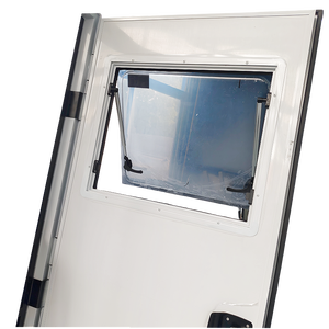 Puertas Batientes de Aluminio para Remolques y Campers, Fabricadas a Medida, 757x1956mm, Totalmente Blancas, Ángulo Recto, con Ventana Abatible - Product Image 6