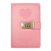 B6 couverture en cuir journal intime rose 116 feuilles cahier avec mot de passe serrure codée épais bloc-notes école papeterie Journal