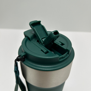 แก้วกาแฟสแตนเลสเก็บความร้อนสองชั้น ขนาด 17 ออนซ์ 510 มล. สกรีนโลโก้ได้ พร้อมหลอดและสายสะพาย - Product Image 4