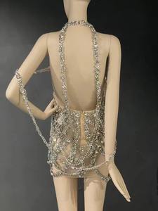 Abito <span class=keywords><strong>da</strong></span> donna splendido abito <span class=keywords><strong>da</strong></span> <span class=keywords><strong>sera</strong></span> di lusso con strass fatto a mano abito <span class=keywords><strong>da</strong></span> <span class=keywords><strong>sera</strong></span> - Product Image 4