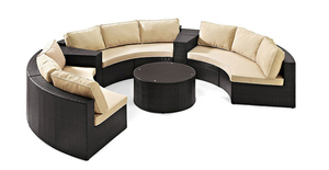 8 plazas apoyabrazos sofá diseñado ronda jardín <span class=keywords><strong>patio</strong></span> de mimbre sofá de ratán juegos al aire libre - Product Image 4