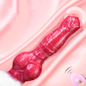 NNSX Vibromasseur en silicone de 8,26 pouces, pénis vibrant, stimulation intense, vibromasseur extraterrestre, vibromasseur pour chien avec gros nœud pour le point G - Product Image 2