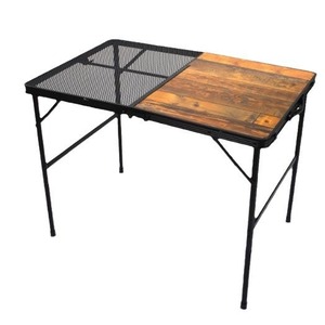 Table pliante de pique-nique et de camping d'extérieur, <span class=keywords><strong>hauteur</strong></span> réglable, avec rangement portable, en bois et fer, style moderne et simple, personnalisable - Product Image 5