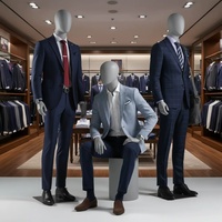 Mannequin masculin sans visage en fibre de verre, finition mate, tête abstraite, corps entier, pour vitrine de magasin de vêtements pour hommes