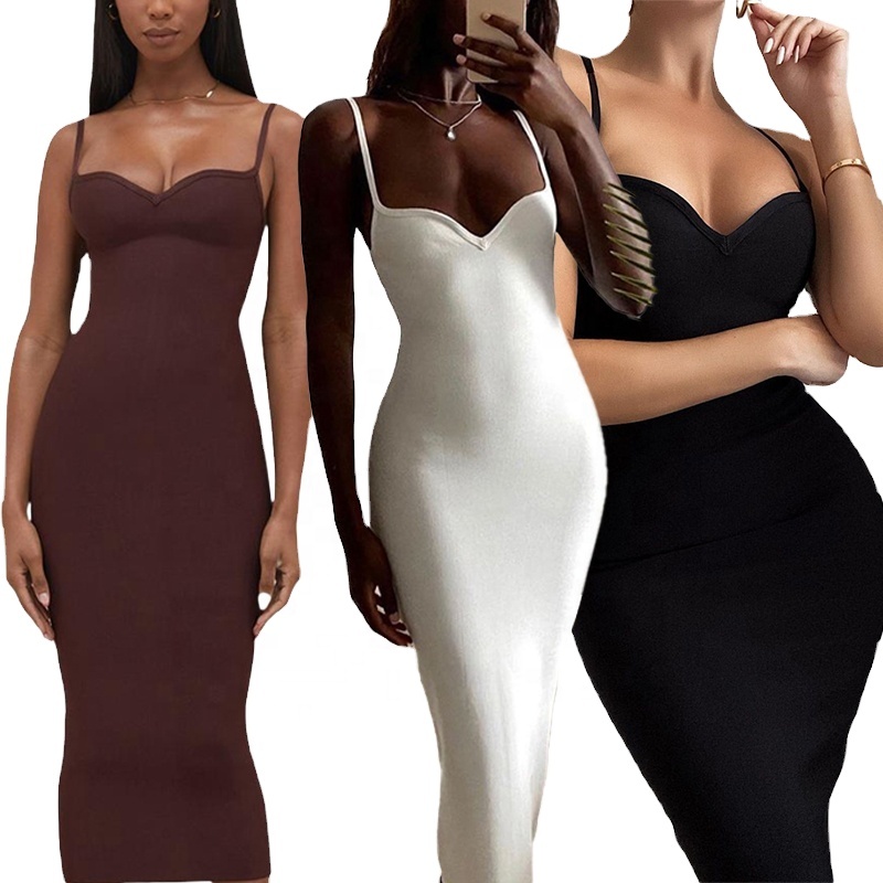 Women White Summer Casual Dresses Dress Woman Sexy Formal Elegant Evening Dress Stock Wholesale Amazon Ins Bodycon Suspender