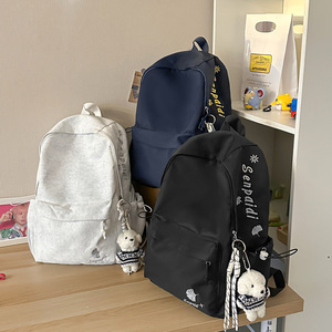 Simple versatile new Korean-style <b>backpack</b> <b>large</b> capacity niche design sense <b>backpack</b> premium lightweight polyester fabric water - Product Image 4