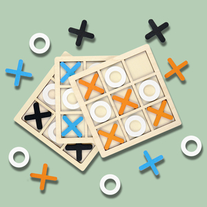 Jeu de société éducatif en <span class=keywords><strong>bois</strong></span> XO Tic-Tac-Toe avec 100 pièces pour enfants de 5 à 7 ans, unisexe - Product Image 2