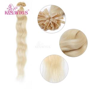 KSWIGS Cabello Humano Virgen de 12-28 Pulgadas | Extensiones de Cabello Ondulado con Punta en U de Textura Natural y Fácil Instalación - Product Image 4