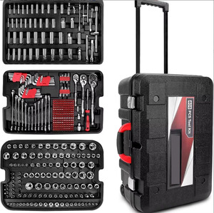 Juego de <span class=keywords><strong>llaves</strong></span> de trinquete y combinadas de boca <span class=keywords><strong>fija</strong></span> transfronterizo de 408 piezas con caja de herramientas de plástico - Admite personalización - Product Image 1