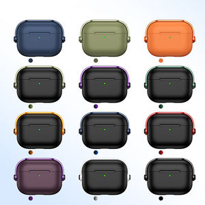 Funda Protectora para Auriculares con Soporte y Correa, Resistente a Golpes, para <span class=keywords><strong>AirPods</strong></span> Pro 3, Funda Protectora contra Caídas para AirPod 4/3/2, Naranja - Product Image 2