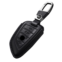 Housse de clé de voiture en cuir de luxe / porte-clés compatible avec BMW Série 5, Série 3, 525, GT, Série 7, Série 1, Série 6, X1, X2, X3, X5, X6