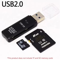Lector de tarjetas 2 en 1 USB 3,0/2,0, lector de tarjetas micro sd, adaptador usb, lector de tarjetas de alta velocidad, tarjeta de memoria TF para PC, accesorios para ordenador portátil