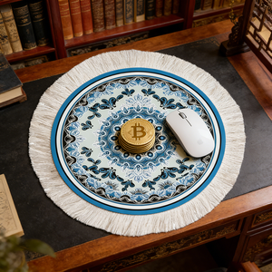 Tappetino <span class=keywords><strong>per</strong></span> <span class=keywords><strong>Mouse</strong></span> Vintage Orientale Persiano Floreale Blu Rotondo 240x240mm Stile Gaming in Tessuto <span class=keywords><strong>Tappeto</strong></span> Decorativo <span class=keywords><strong>per</strong></span> Uso in Ufficio - Product Image 4