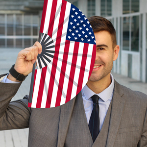 Abanicos Plegables de Bambú con la Bandera de Estados Unidos al por Mayor, Abanico de Mano para Carnaval, Boda, Festival, Fiesta, Agencia de Viajes - Product Image 2