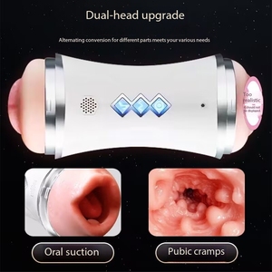 Hochwertiger 2-in-1 manueller Flugzeug becher Mastur bator Vibrator Beliebtes wasserdichtes, leises, erfrischendes TPE für männliche Masturbation - Product Image 4