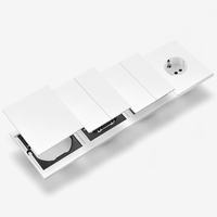 Interruptores y Enchufes de Pared WESA Ultrafinos con Botón Pulsador de 1/2/3 Vías, Enchufe Europeo de 1/2 Vía, Combinación Libre, Diseño Moderno de Lujo