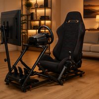 Siège en daim réglable EDDYSTAR noir universel pour simulateur de course, jeux et chaise de bureau, NE PAS UTILISER SUR ROUTE, UNIQUEMENT EN TOUT-TERRAIN
