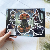 Feuilles d'autocollants en vinyle découpés sur mesure, impression imperméable, design de dessins animés mignons, feuilles d'autocollants pour cadeaux promotionnels