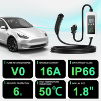 3.5kW 7kw 9kw 11kw Pengisi Daya EV Portabel Stasiun Pengisian Kendaraan Listrik 220V Level 2 Pengisi Daya Mobil Rumahan dengan Aplikasi untuk Tesla