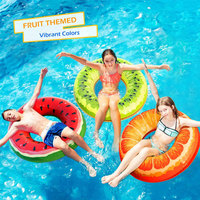 Bouée gonflable avec motif fruits d'été, en PVC portable, pour sports nautiques et fêtes aquatiques pour enfants