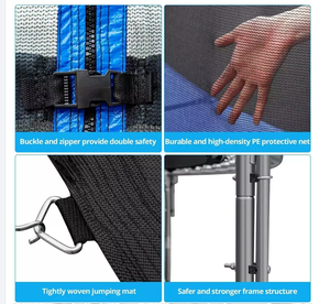 12ft Vòng ngoài trời sân sau <span class=keywords><strong>Trampoline</strong></span> cho 6-8 trẻ em người lớn trẻ em giải trí nhảy thiết bị với an toàn bao vây Net - Product Image 2